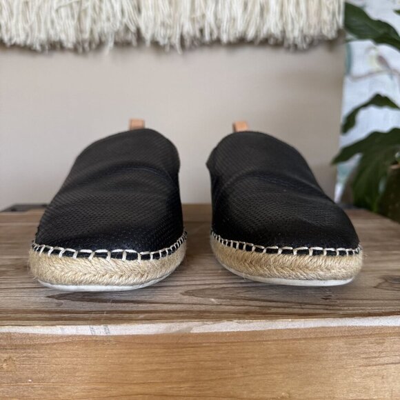 Gentle Souls Lizzy Slip On Black Pebbled Leather Espadrille Loafers Size 8.5 - Picture 4 of 14